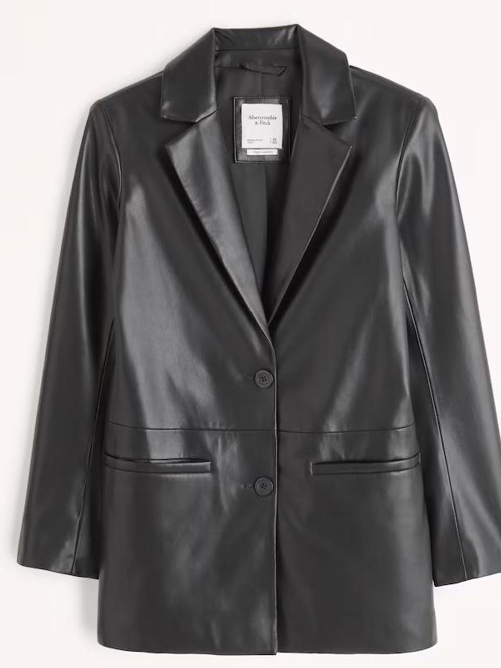 Abercrombie & Fitch Women’s Black Faux Leather Blazer Jacket